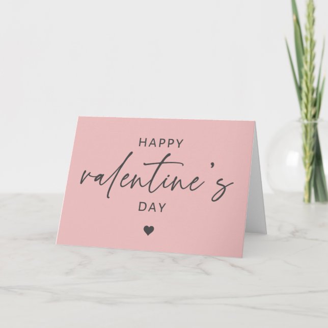 Carte Saint-Valentin élégant rose tendre (Devant)