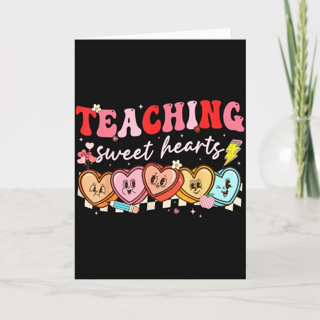 Carte Saint-Valentin Enseignement Cœurs doux Enseignant  (Devant)