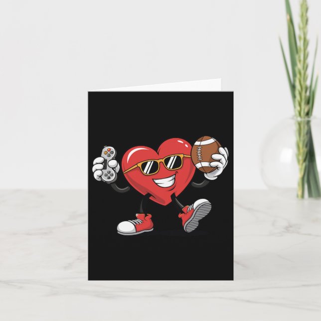 Carte Saint-Valentin Football Jeux vidéo Gaming Heart  (Devant)