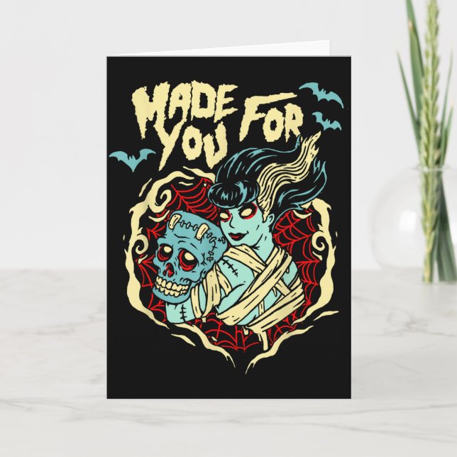 Carte Saint-Valentin Frankenstein fait pour vous amoureu (Devant)