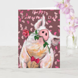 Carte Saint Valentin Gentleman Pig Fun