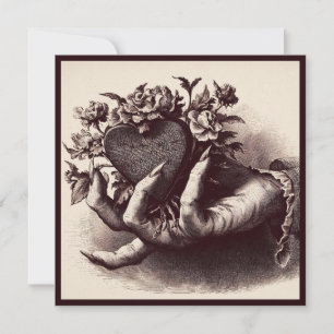 Carte Saint-Valentin Goth Vintage Horreur Rétro