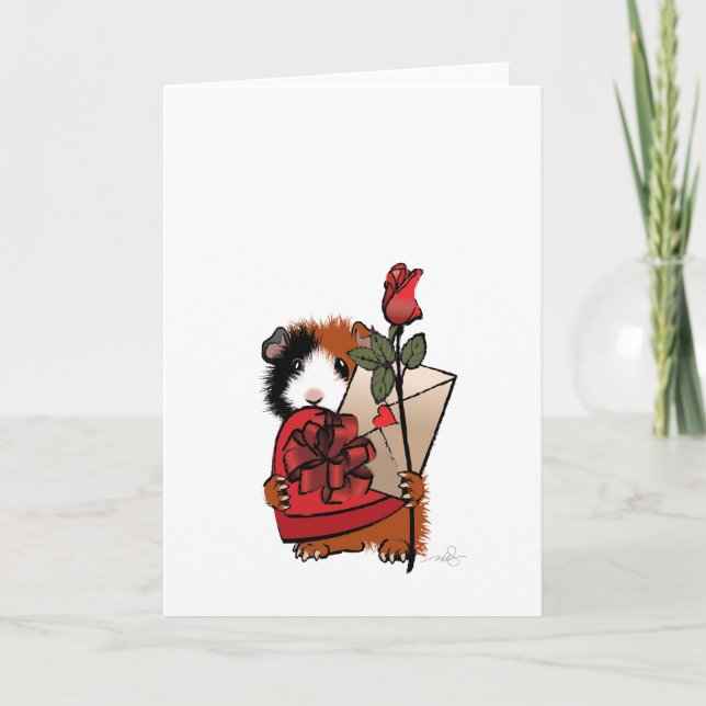 Carte Saint Valentin Guinée amour porc (Devant)
