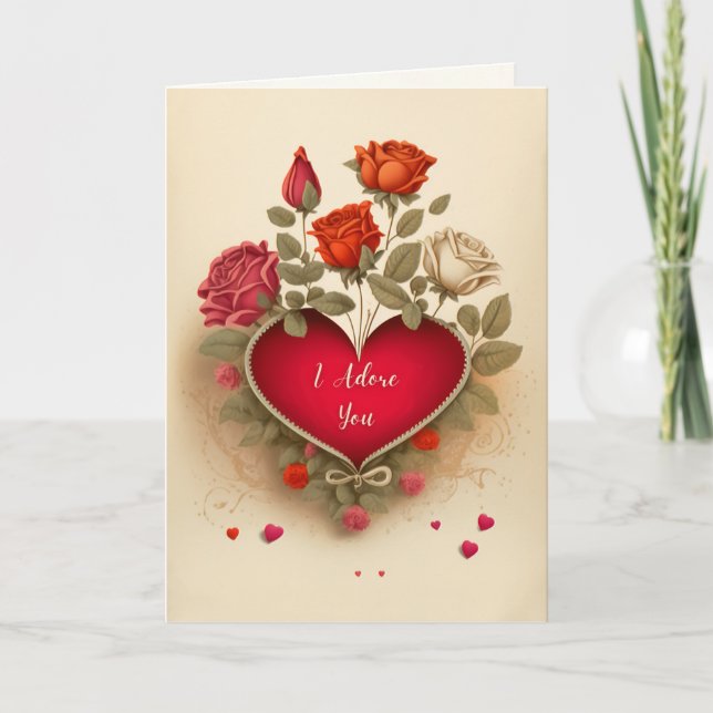 Carte Saint Valentin - Je Vous Adore (Devant)