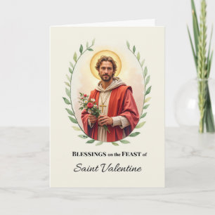 Carte Saint-Valentin Jour de Fête Bénédictions Aquarelle