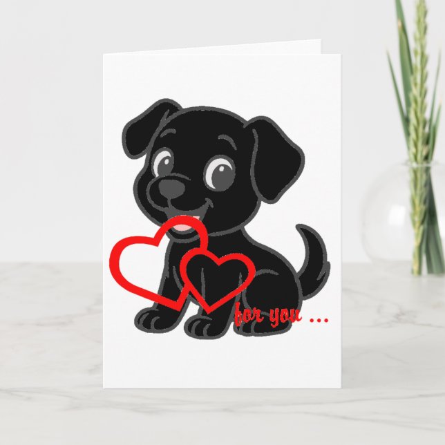 Carte Saint-Valentin Labrador Retriever (Devant)