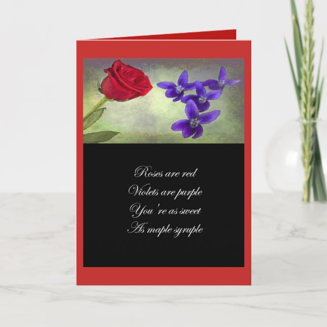 Carte Saint-Valentin - Les roses sont rouges, les violet (Devant)