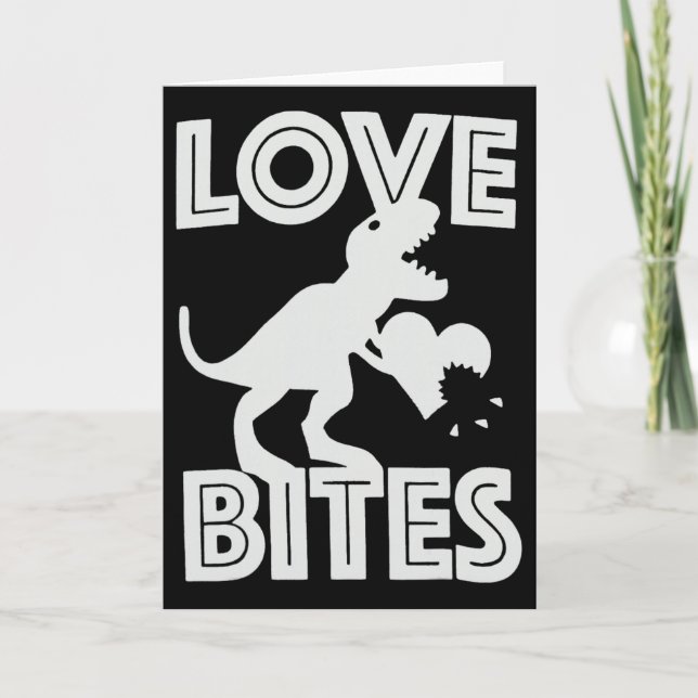 Carte Saint-Valentin Love Bites Dinosaure  (Devant)