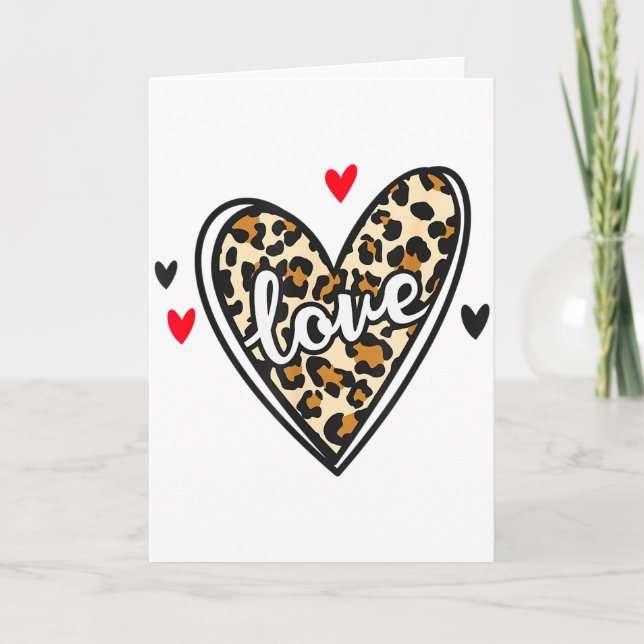 Carte Saint-Valentin Love Léopard  (Devant)