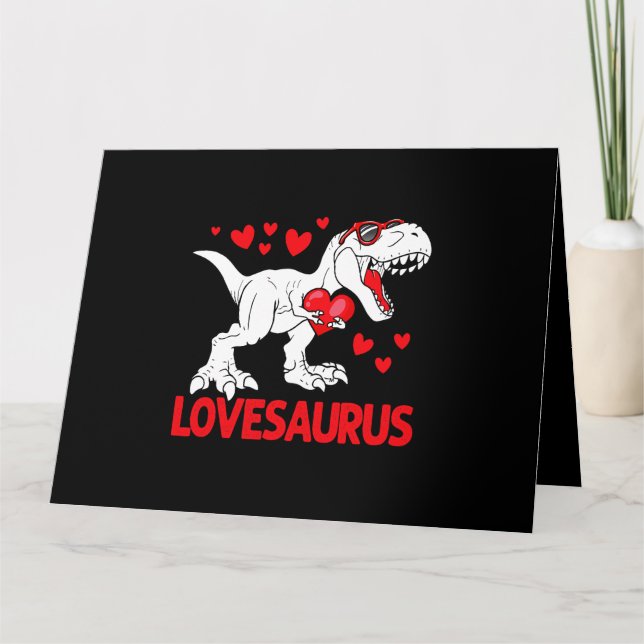 Carte Saint Valentin Lovesaurus Dinosaur Trex Love Boys (Devant)
