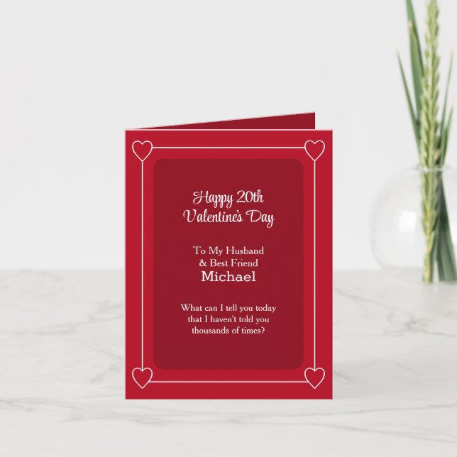Carte Saint Valentin Mari et meilleur ami Ajouter année (Devant)