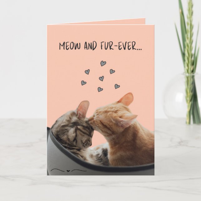 Carte Saint-Valentin, Meow et Fur-Ever (Devant)