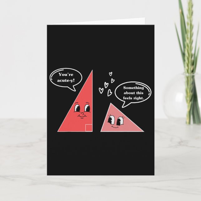 Carte Saint-Valentin Mignon Triangle Blague Mathématique (Devant)