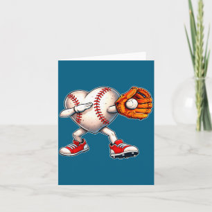 Carte Saint-Valentin minimaliste Baseball Cœur Sport Amo