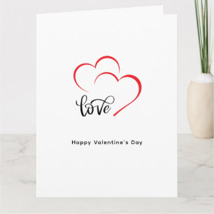 Carte Saint-Valentin minimaliste rouge noir sur mesure