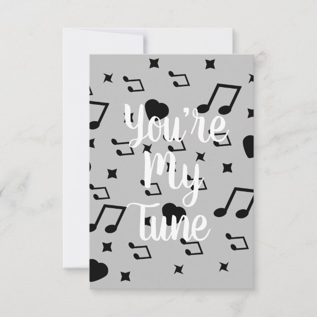 Carte Saint-Valentin Moderne Notes de Musique Musique Co (Devant)