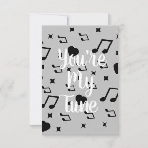 Carte Saint-Valentin Moderne Notes Musicales Cœurs