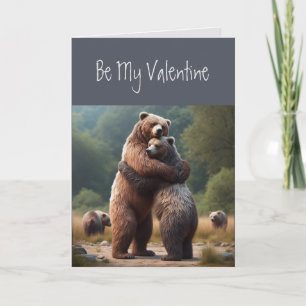 Carte Saint-Valentin Ours Câlins Animaux Nature