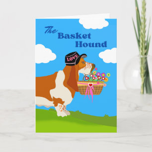 Carte Saint-Valentin Panier adorable Hound