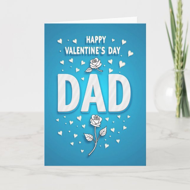 Carte Saint-Valentin Papa Élevé Cœur en Or (Devant)