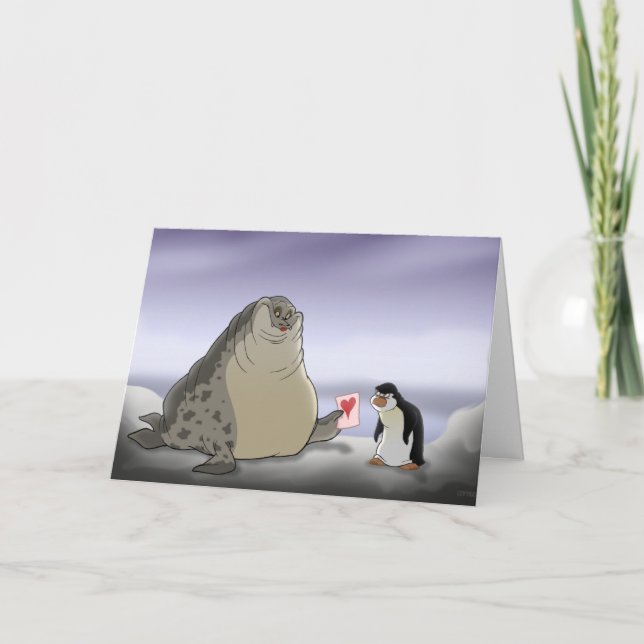 Carte Saint Valentin Penguin and Seal (Devant)