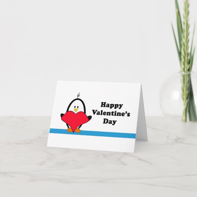 Carte Saint-Valentin Penguin Heart (Devant)