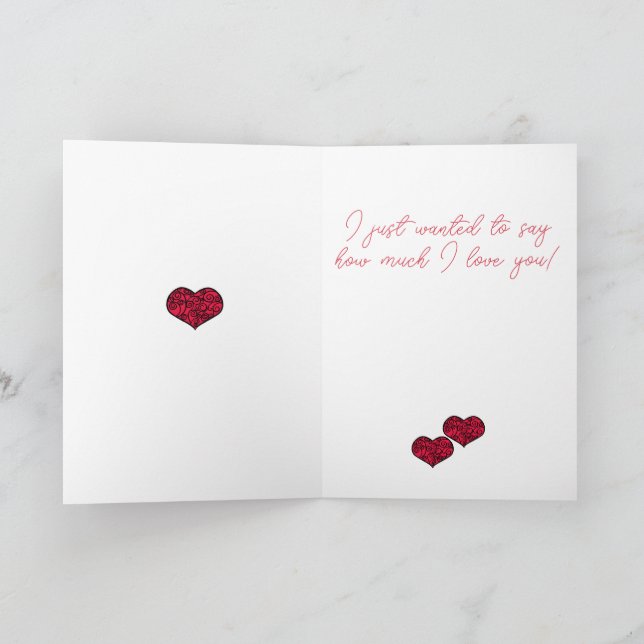 Carte Saint-Valentin personnalisable avec ours et fleur (Intérieur)