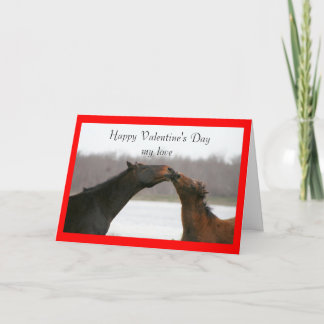Carte Saint Valentin, personnalisable, Chevaux de