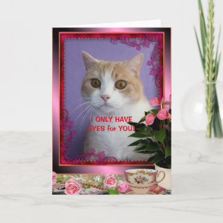 Carte Saint-Valentin Personnalisable pour Chat Drôle