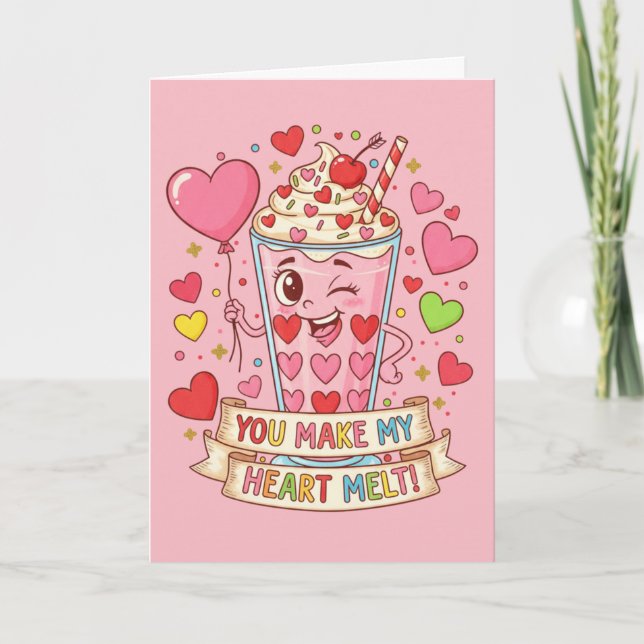 Carte Saint-Valentin personnalisé de milkshake d'amour m (Devant)
