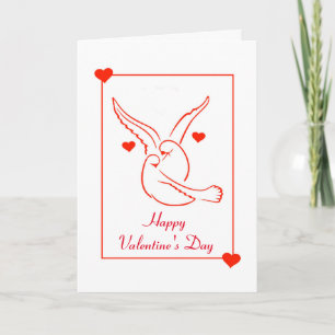 Carte Saint Valentin personnalisée avec colombes