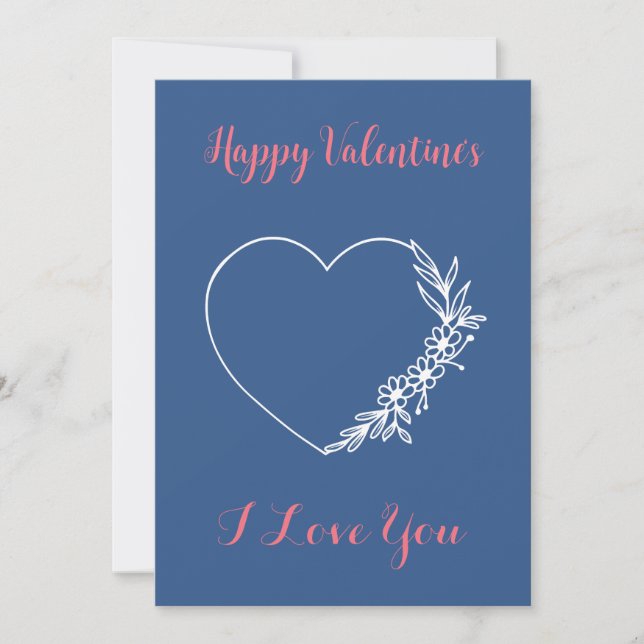 Carte Saint Valentin personnalisée Minimaliste mod (Devant)