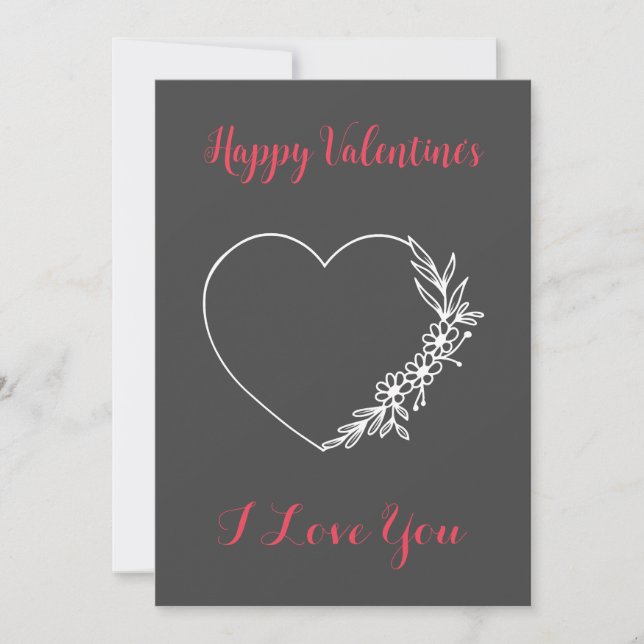 Carte Saint Valentin personnalisée Minimaliste mod (Devant)