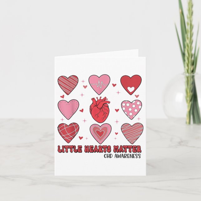 Carte Saint-Valentin Petits Cœurs Sensibilisation aux Ch (Devant)