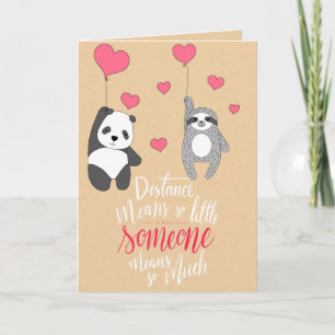 Carte Saint Valentin pour animaux de distance soci