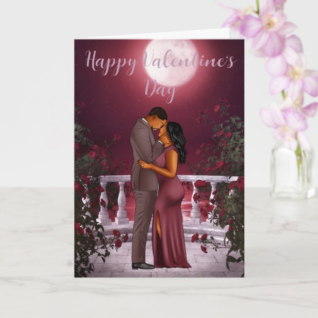 Carte Saint Valentin pour Couple Noir (Orchidée)