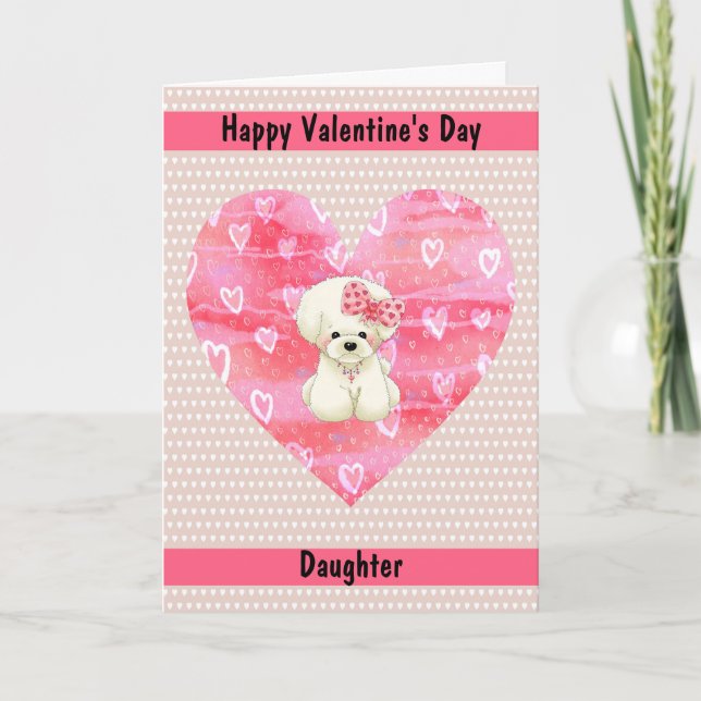 Carte Saint Valentin pour fille avec chien mignon (Devant)