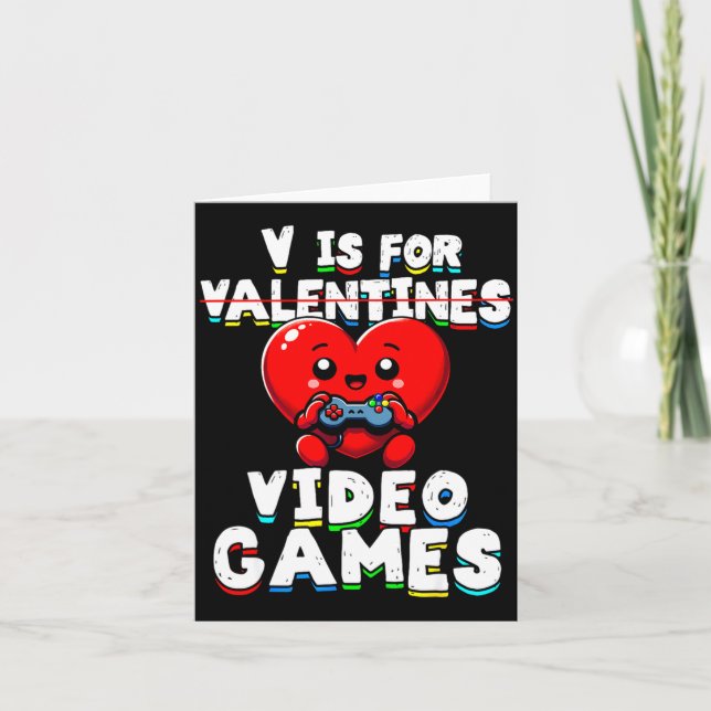 Carte Saint-Valentin pour joueurs V pour jeux vidéo garç (Devant)