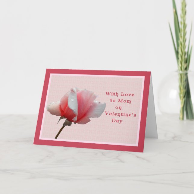 Carte Saint Valentin pour Maman Rose rose (Devant)