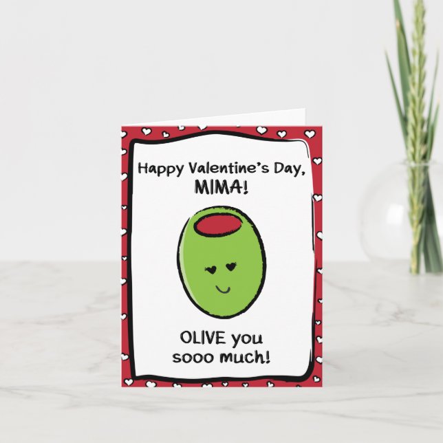 Carte Saint Valentin pour Mima (Devant)