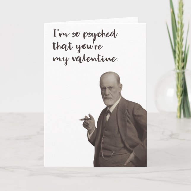 Carte Saint Valentin psychologie drôle Freud (Devant)