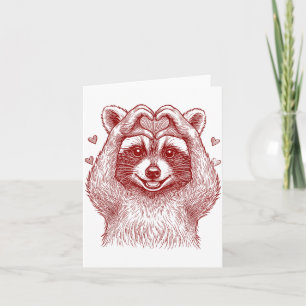 Carte Saint-Valentin raton laveur drôle raton laveur sau