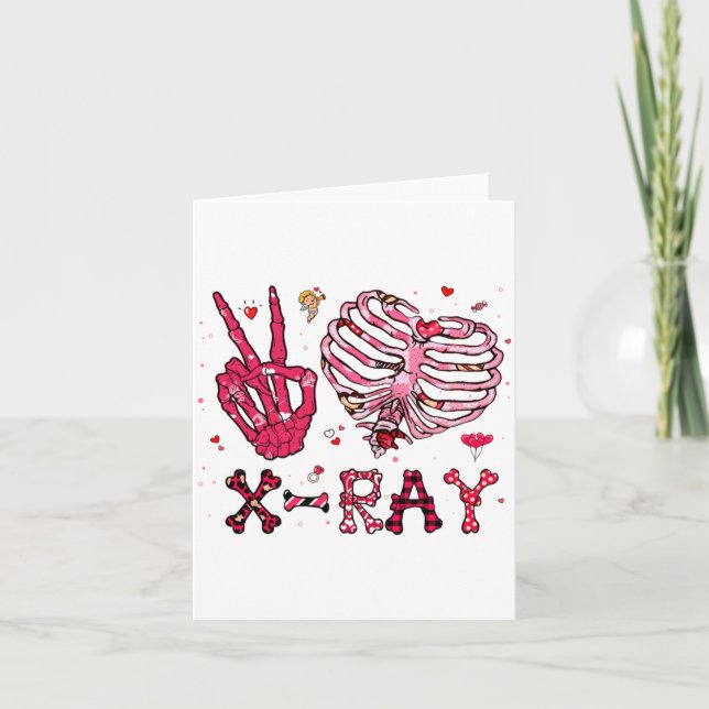 Carte Saint Valentin rayons X d'amour et de paix  (Devant)