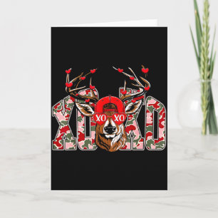 Carte Saint-Valentin Rétro Camo Chasse Cerf Buck Xoxo Va