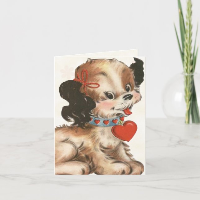 Carte Saint Valentin rétro pour enfants (Devant)