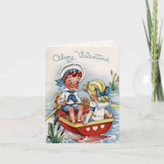 Carte Saint Valentin rétro pour enfants