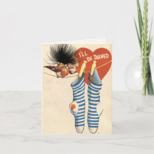 Carte Saint Valentin rétro pour enfants