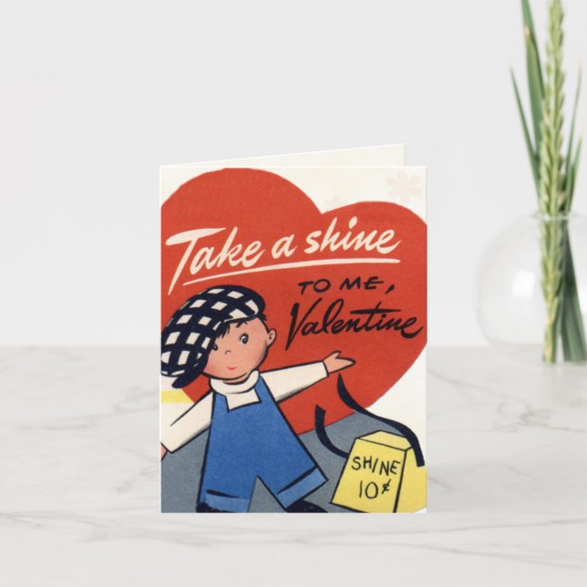 Carte Saint Valentin rétro pour enfants (Devant)