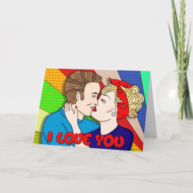 Carte Saint-Valentin romantique dans le style rétro des  (Devant)