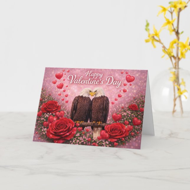 Carte Saint-Valentin romantique de l'aigle américain : A (Fleur jaune)